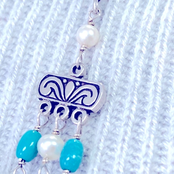 Silpada Pearl & Turquoise Necklace - 925 Silver - Picture 6 of 10